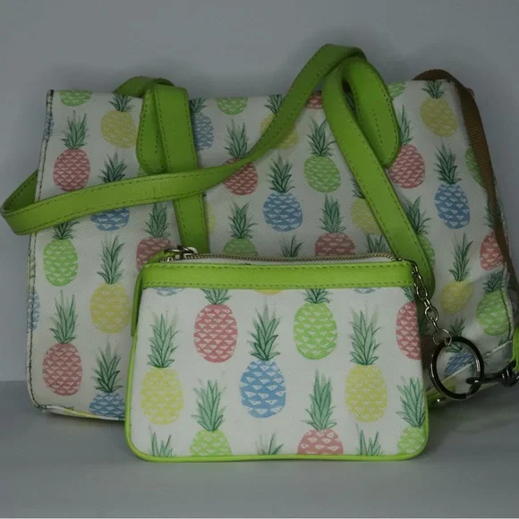 Dooney & Bourke Multicolor Pineapple Tote and Pouch - Picture 2 of 2